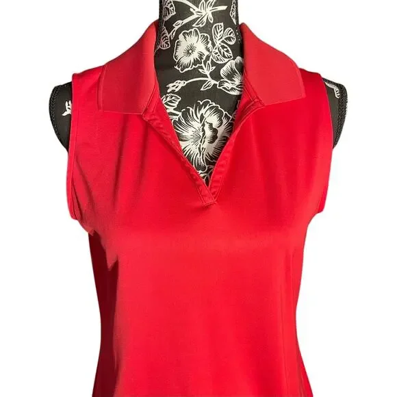 Antigua Women’s Vibrant Pink Sleeveless Polo Size Medium - Picture 2 of 5